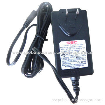 12V/2.5A power supply, UL, CE certified